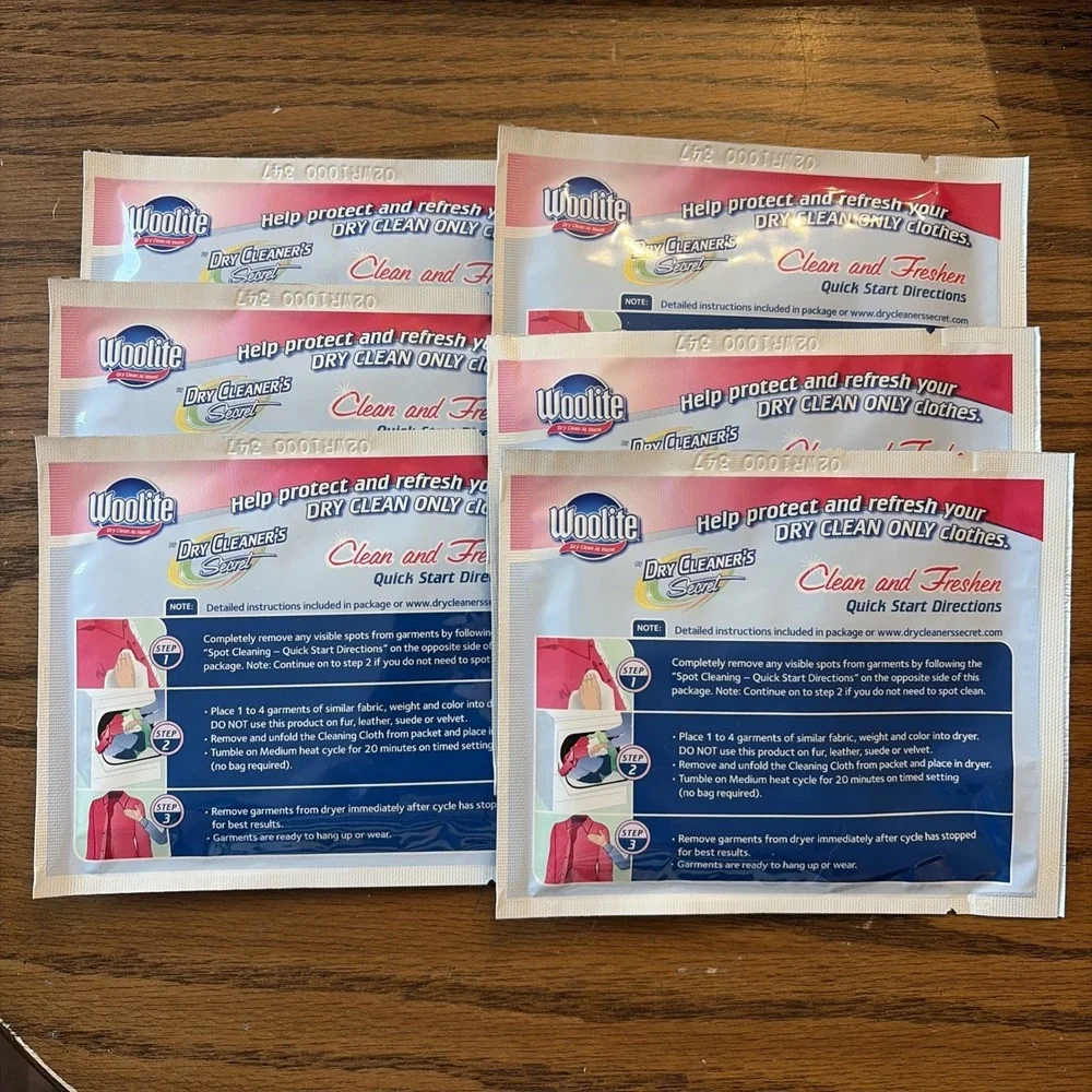 New Woolite Dry Clean At Home By Dry Cleaner's Secret 6-Pack Cloths- Damaged Box